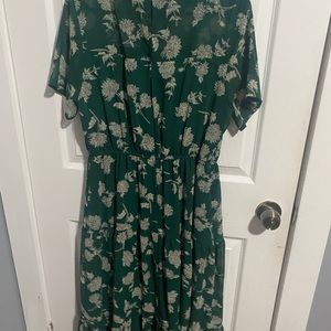 Green white floral lulus dress